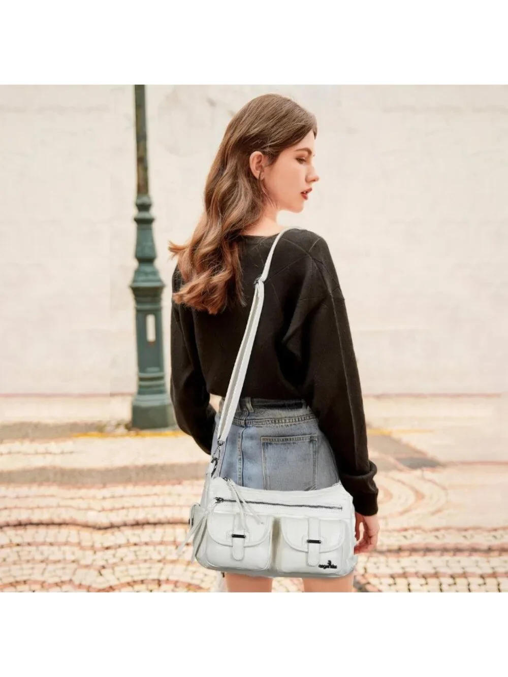 Stylish Multi-Pocket Hobo Crossbody Bag for Women with Adjustable Strap